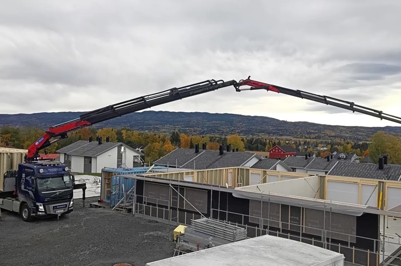 Montering av 2 stk firemannsbolig i Hokksund